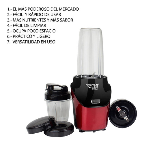 Imagen 7 de 7 de Procesador De Alimentos Natural Bullet 1000 Ms