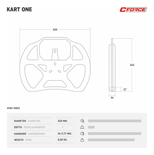 Volante Karting C-force Kart One Soporte Mychron 4 5 Collino