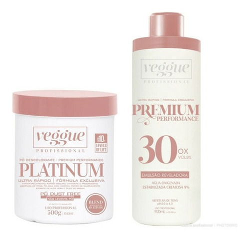 Kit Pó Platinum Blue + Ox 30 Volumes Veggue