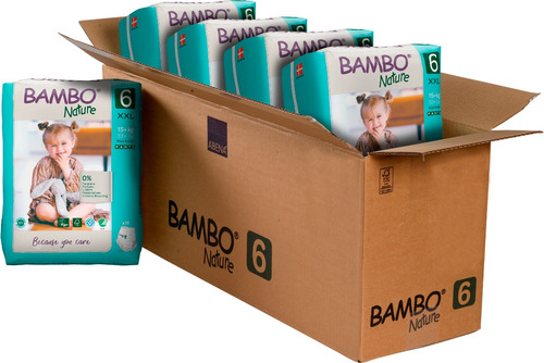 Caja Pañal Ecológico Bambo Nature Pants 6 Xxl 15+ Kg -90unid