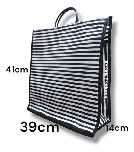 Sacola De Feira Retornável Nylon 39cx41ax14l -mod. Broto Cor Cor68 Listra Roxa