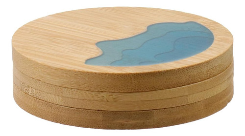 Wdonay Set Of 4 Redondos De Resina De Madera De Madera Propi