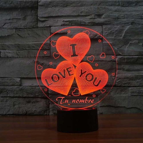 3d Lampara Led 7 Colores Con Control Remoto Personalizada ! 