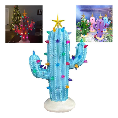 Cactus Iluminado De Navidad Vintage,árbol De Navidad Cactus