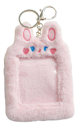 Lindo Peluche Photocard Titular Foto Mangas Conejo Rosa