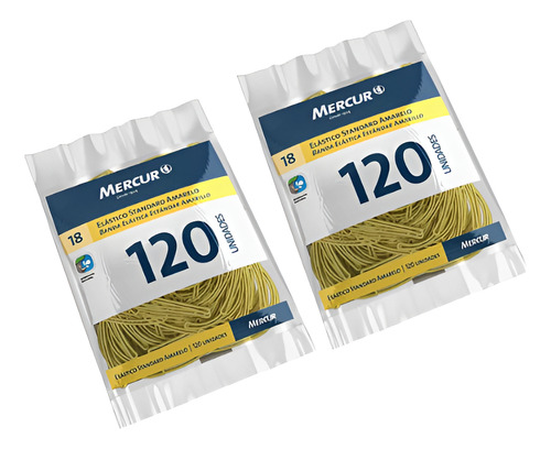 Kit Com 2pct Elástico Standard Amarelo 8,5cm 120uni No 18
