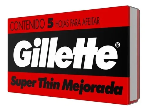 comprar Gillette Roja Super Thin Mejorada Hojas Afeitar X 5 Unidades