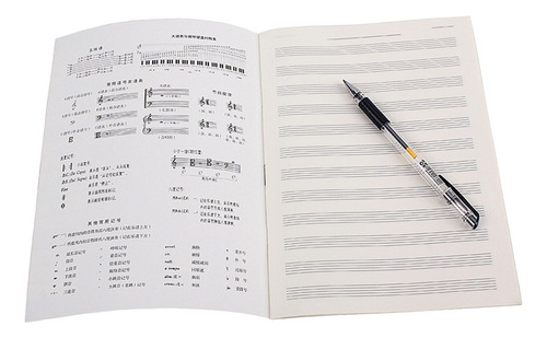 Partituras Hoja Notas Cuaderno Pestaña Palo De Música Nota