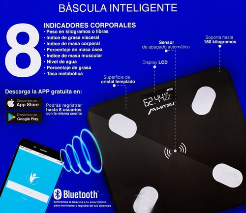 Bascula Inteligente Es Compatible Con Android/ios/bluetooth
