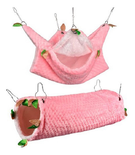 Pequeños Animales Cálida Jaula Colgante Cueva Hamaca Rosa
