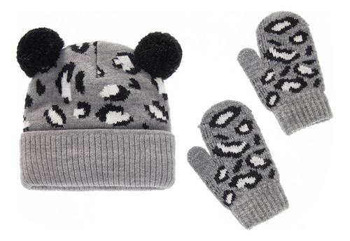 Set De Guantes Para Bebé, Gorros De Invierno Con Pompones Y