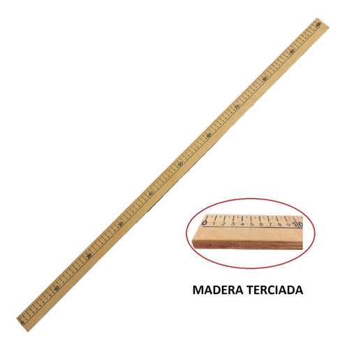 Imagen 2 de 3 de Regla Madera Terciada 1 Mtr Modista Mejor Calidad