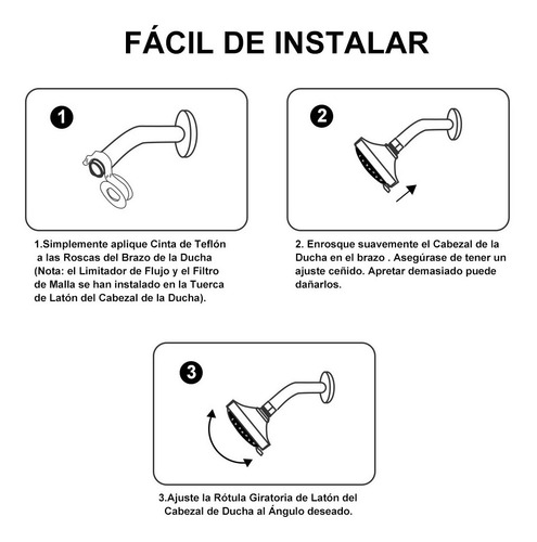 Imagen 6 de 7 de Cabezal De Ducha Regadera De Alta Presion 4 Pulgadas