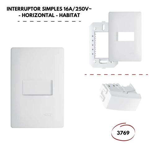 Kit 5 Interruptores Simples 16a/250v C/placa 4x2 Branco Fame