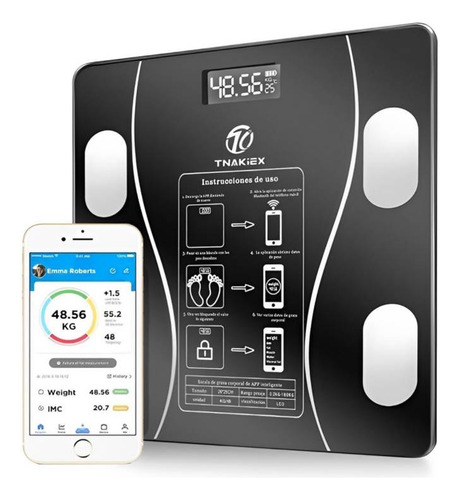 Pesa Digital Baño Inteligente Recargable App Bluetooth