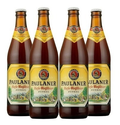 Pack 4 Cervejas Paulaner Dunkel Hefe-weiss 500ml