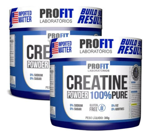 2x Creatina Monohidratada Power 300g - Profit Sabor Sem Sabor