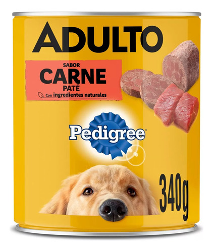 Alimento Humedo Perro Pedigree Carne En Lata Adulto X 340 Gr