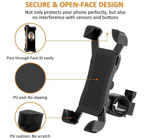 Imagen 4 de 7 de Soporte Teléfono Universal Bicicleta/moto 360° De Rotació