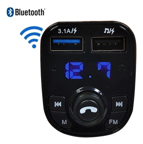 Transmisor Bluetooth 5.0 Carro Mp3 Usb Carca Manos Libres