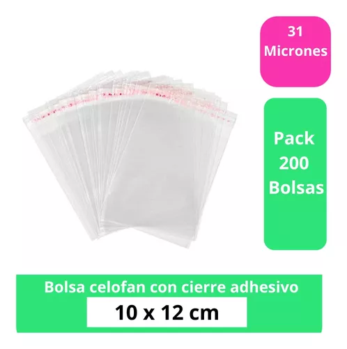 200 Bolsas Plástica Celofán Transparente Pequeña 16x8 Cm