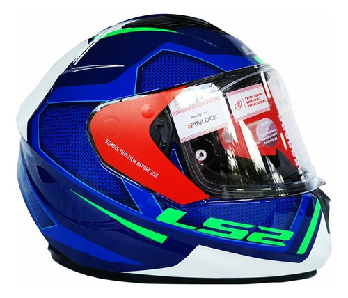 Casco Integral Doble Visor Ls2 320 Axis Azul/blan Xl Genamax