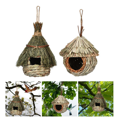 2x Birdhouse Roosting Hut Colgando Birds Cage Nido Para