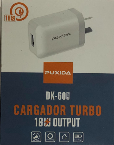 Adaptador De Pared Puxida Px Dk-60 18w Usb Cargador Turbo