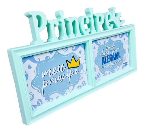 Imagem 1 de 3 de Porta Retrato Príncipe Princesa Horizontal 15x10 Cm Infantil