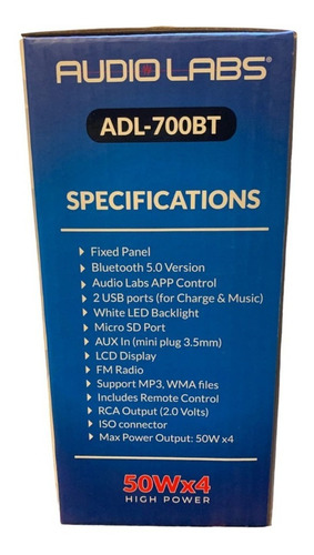 Autoestéreo 1 Din Audio Labs Adl-700bt Bt Usb Aux Sd Fm Mp3