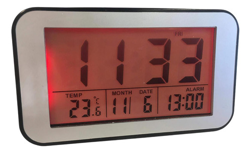 Despertador Lcd Unity, Negro Mate, 4.2 X 2.8 X 1.9
