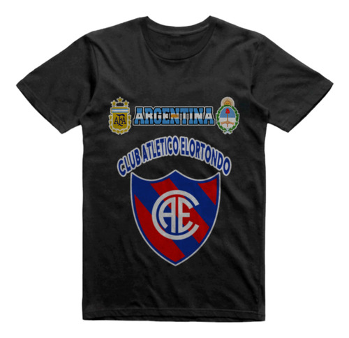 Remera Infantil Negra Club Elortondo Santa Fe