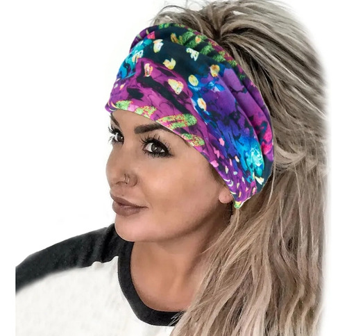 Diadema Deportiva Con Estampado Colorido Para Mujer