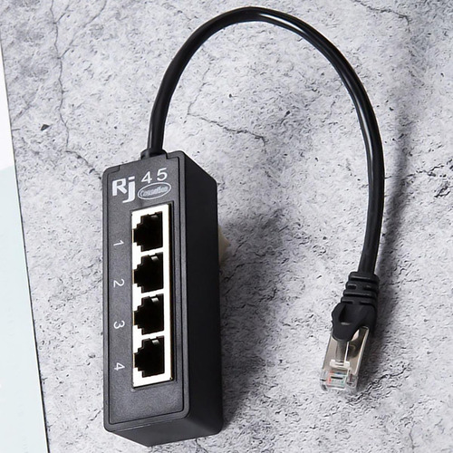 Extensor Cable Ethernet, Mxntv-004, 4pzas, Divisor Rj45 1-4,
