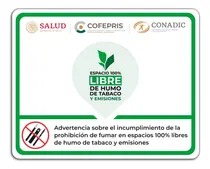 Comprar Señalamiento Prohibido Fumar Nueva Ley Libre De Humo 30x40