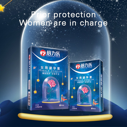 Default 2pcs Female Latex Condoms Portable Ultra-thin Contr