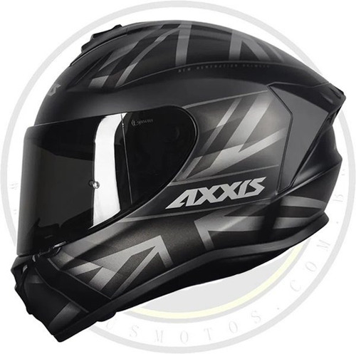 Capacete Fechado Axxis Draken Uk Bandeira Reino Unido Preto