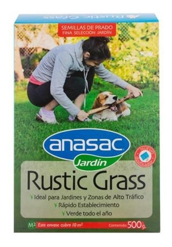 Semilla De Pasto Mezcla Rustic Grass Anasac Jardín 500gr. Np