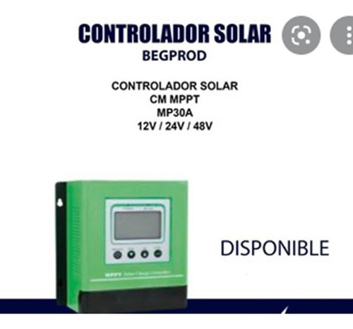 Imagen 2 de 10 de Controlador Solar Cm Mppt Mp30a 12v/24/48v Begprod