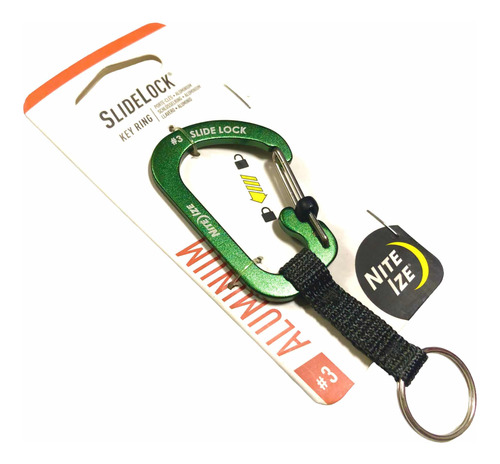 Llavero Mosquetón Slide Lock Hook Nite Ize Aluminio Verde