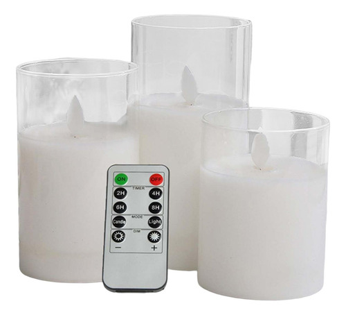 Velas Sin Llama Parpadeantes De 3 Piezas, Votiva Para Claro