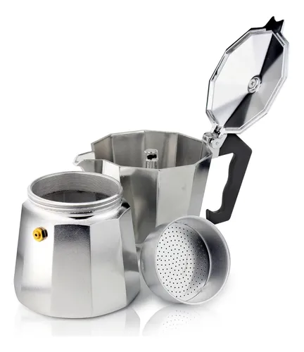 Cafetera Expresso Italiana Aluminio 12 Tazas Color Plateado