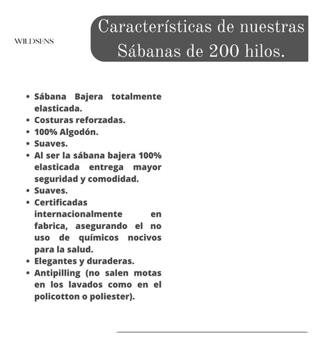 Sábanas 100% Algodón King 200 Hilos - Certificadas