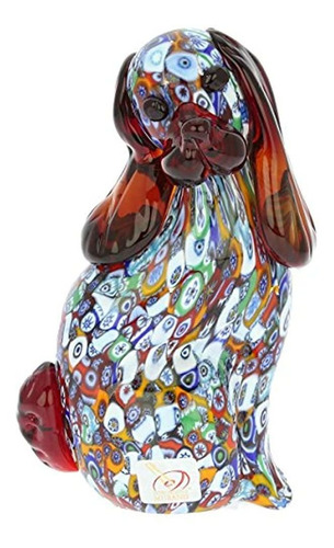 Glassofvenice Escultura De Perro Millefiori De Cristal De Mu