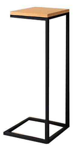 Mesa De Arrime Para Sillón Auxiliar Hierro Y Madera Pino Negro Y Madera C/ Cetol