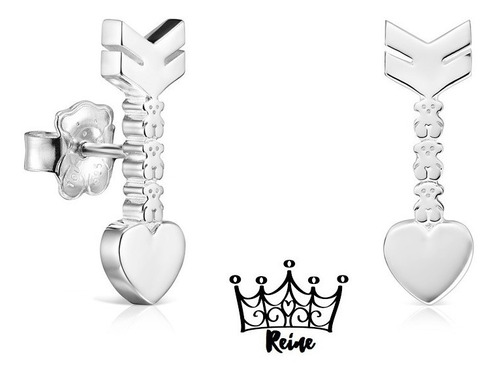 Reine Aretes San Valentin Flecha De Plata