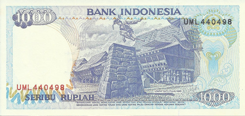 Indonesia 1000 Rupias 1992