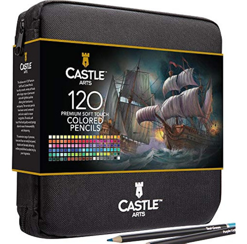 Castle Art Suministra 120 Lápices De Colores Con Cremallera,
