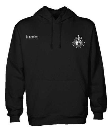 Sudadera Unisex Negra Club Chivas Con Nombre