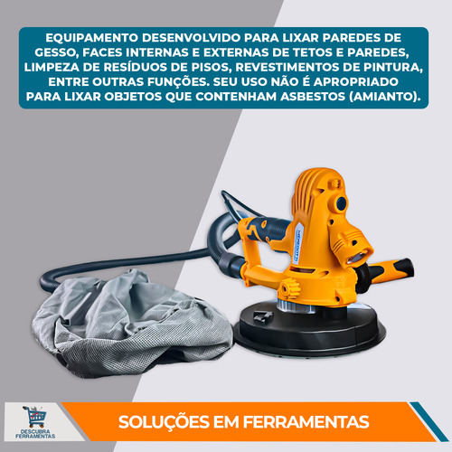 Lixadeira De Parede Menegotti 800w Aspirador Embutido Prof.